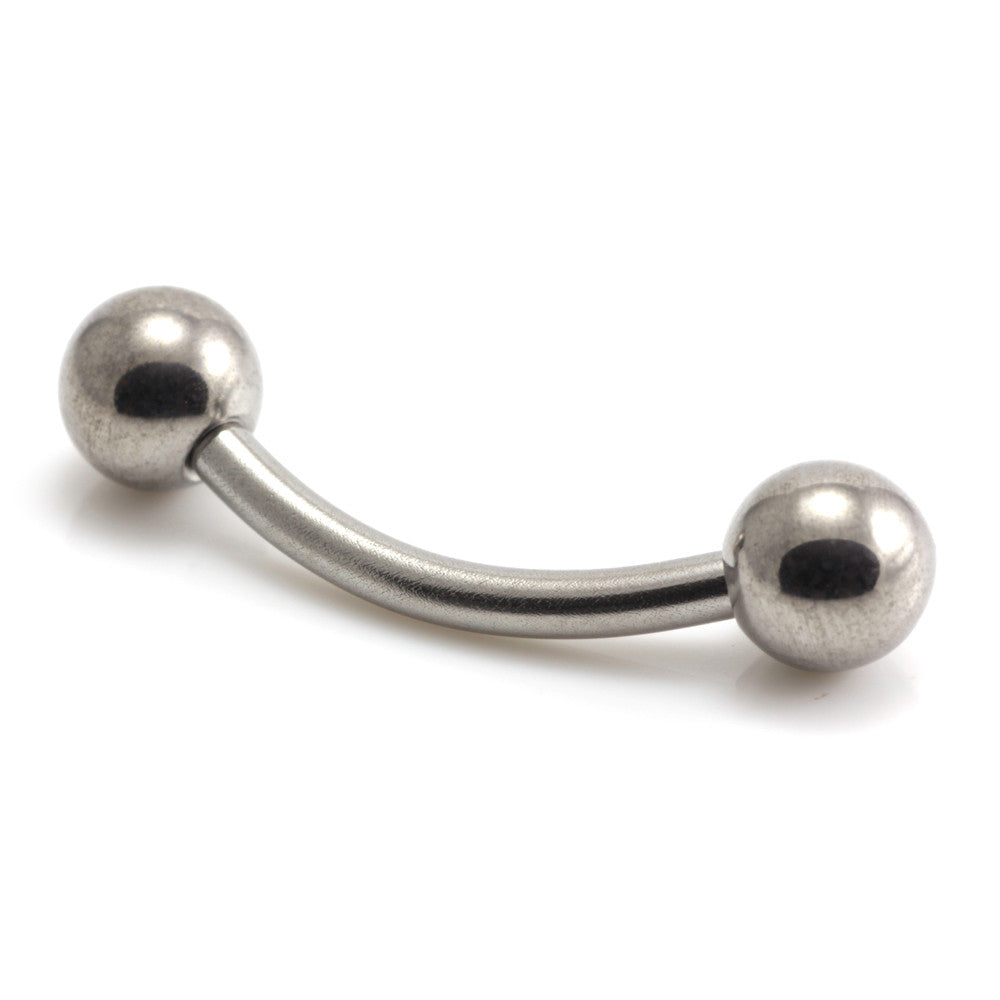 Titanium External Thread Banana Bar - UK Made - PTBC10