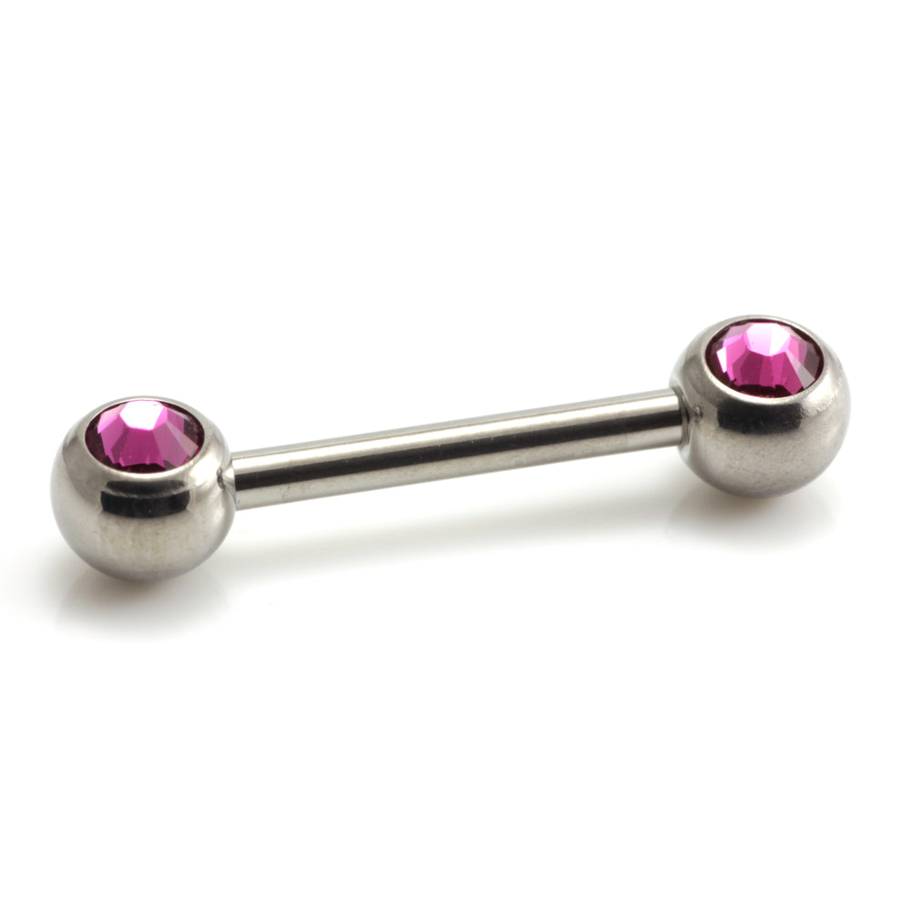 Titanium External Thread Forward Jewelled Nipple Bar