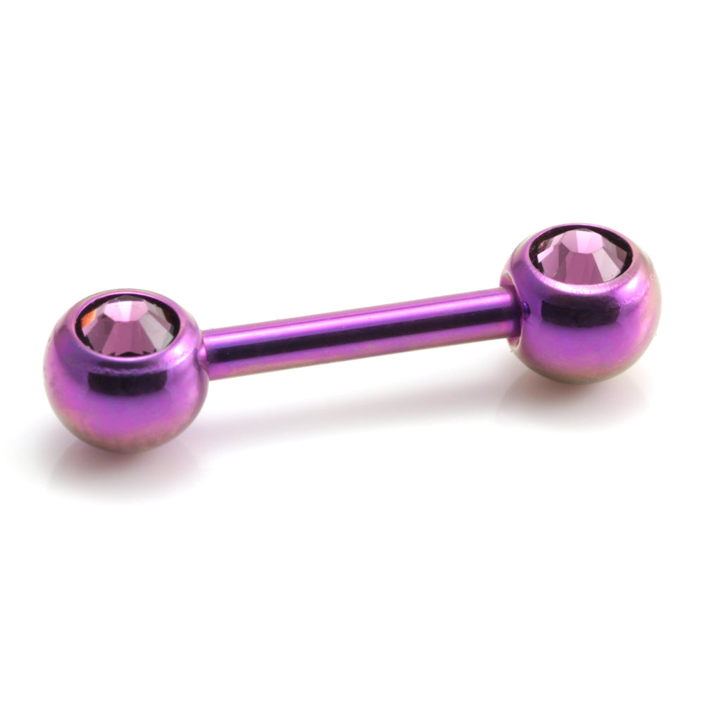 Titanium External Thread Forward Jewelled Nipple Bar