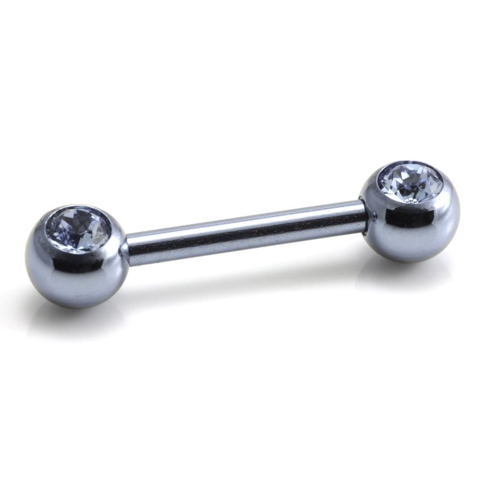 Titanium External Thread Forward Jewelled Nipple Bar