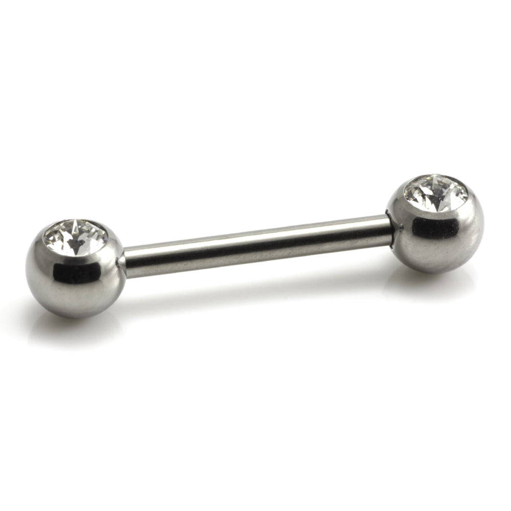 Titanium External Thread Forward Jewelled Nipple Bar