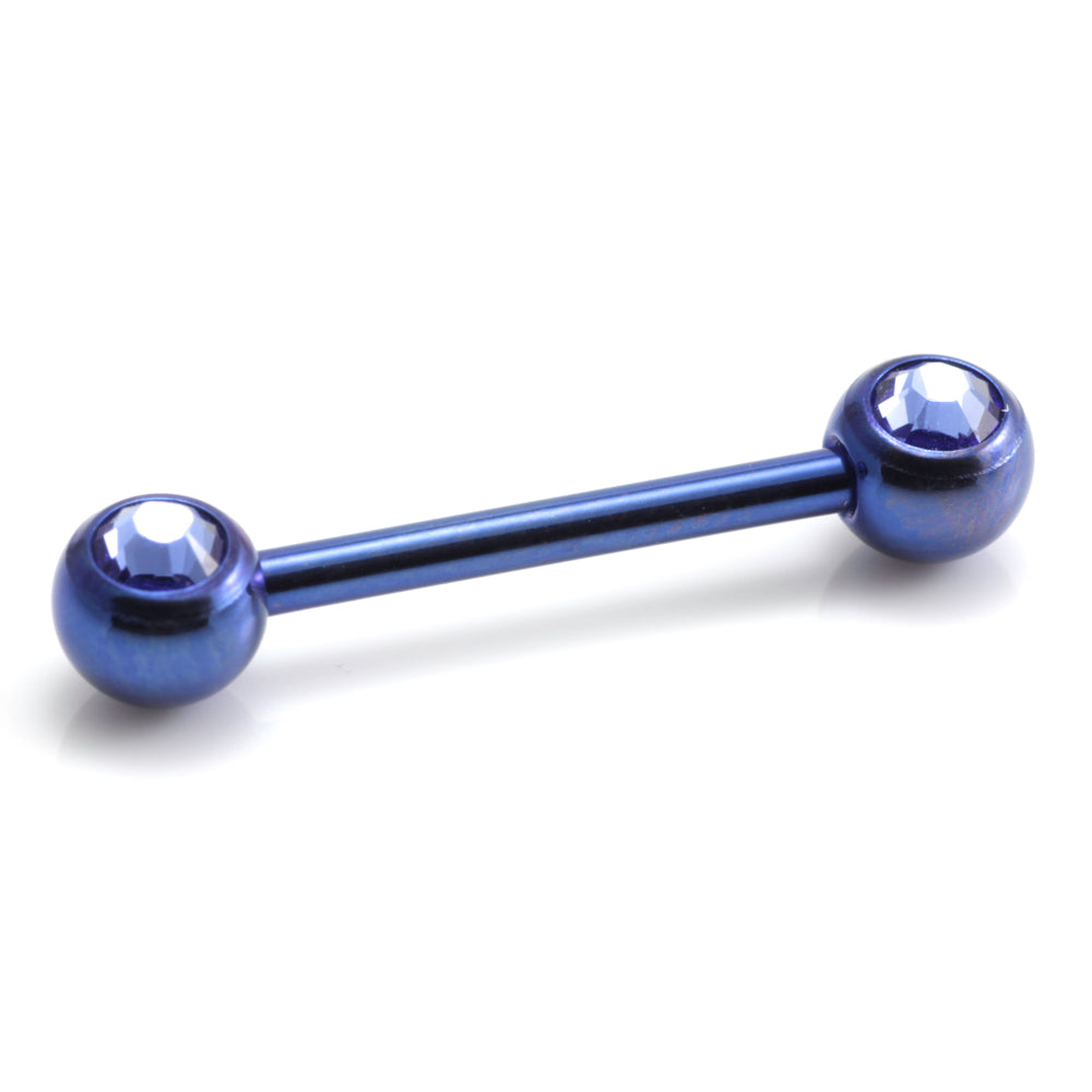 Titanium External Thread Forward Jewelled Nipple Bar