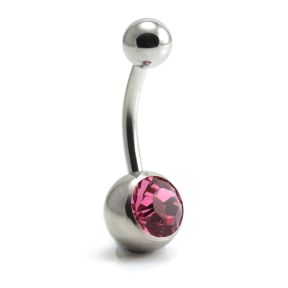 Titanium Internal Jewelled Banana (1.6mm)
