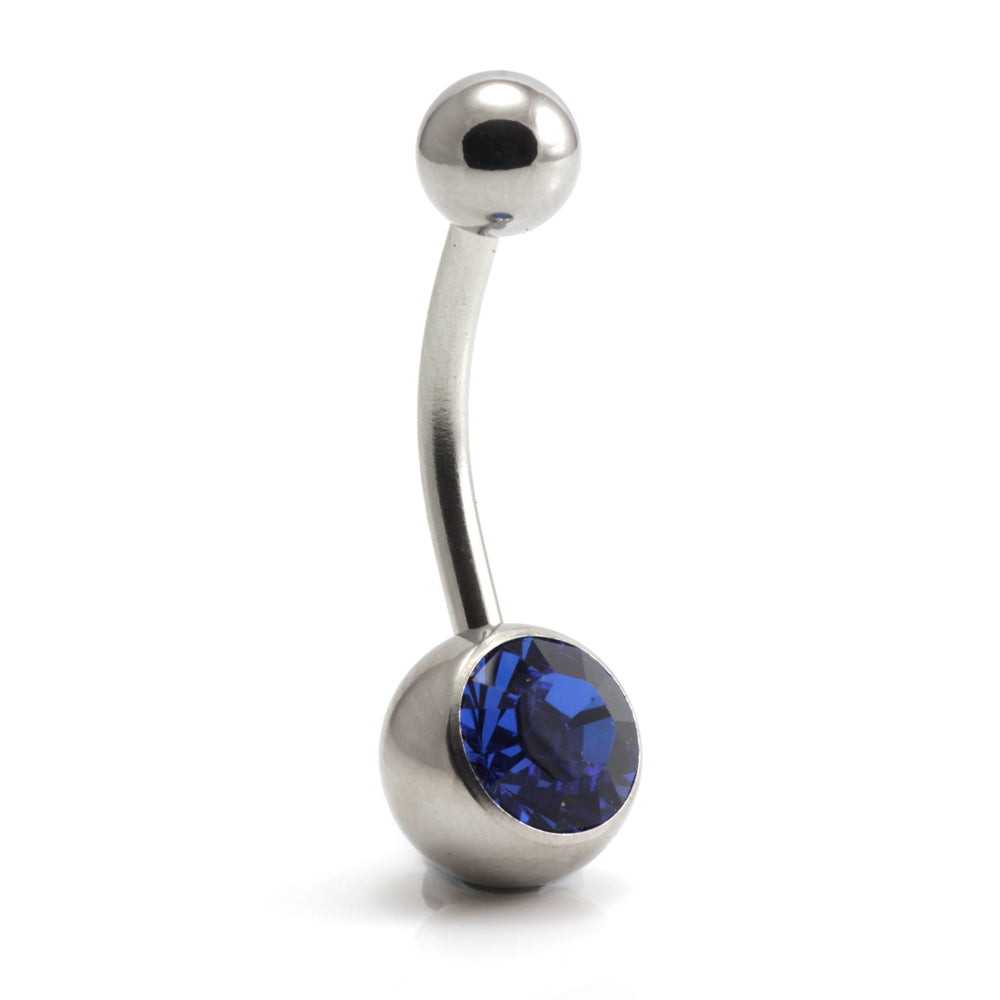 Titanium Internal Jewelled Banana (1.6mm)