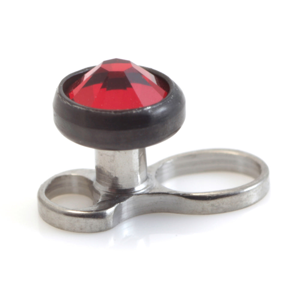 Titanium Internal Thread Micro Dermal Anchor with Evil Black Gem Disk