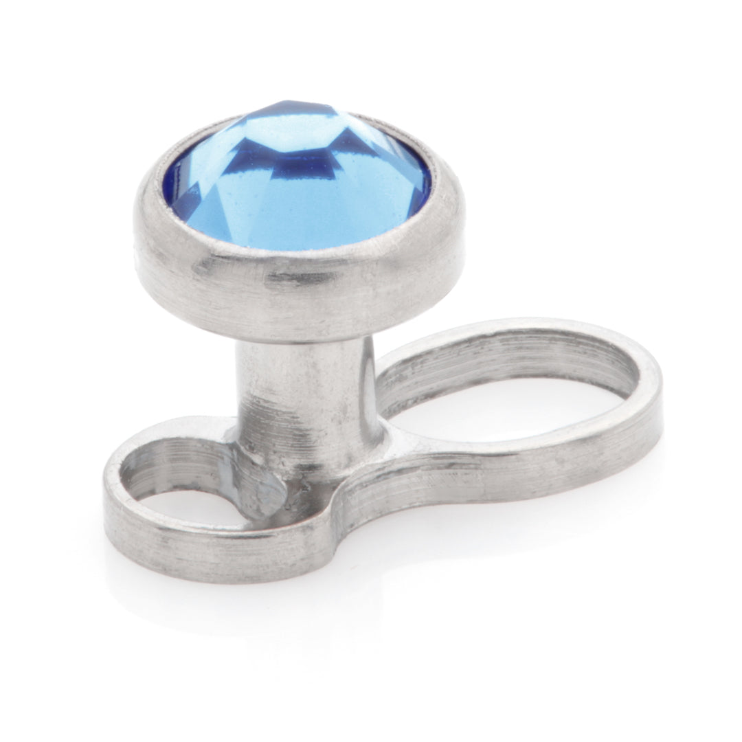 Titanium Internal Thread Micro Dermal Anchor with Gem Disk