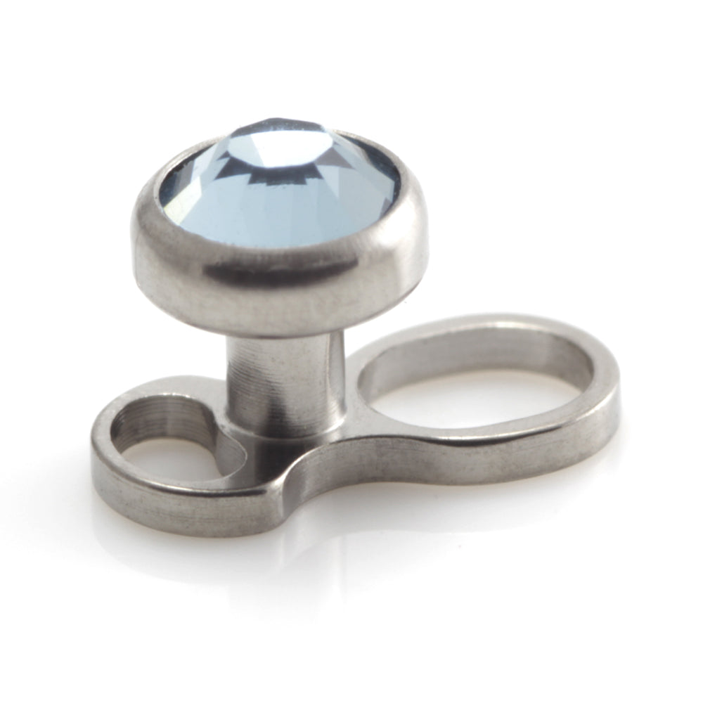 Titanium Internal Thread Micro Dermal Anchor with Gem Disk