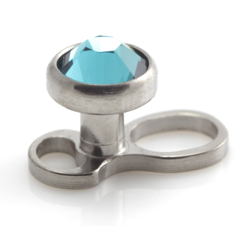 Titanium Internal Thread Micro Dermal Anchor with Gem Disk