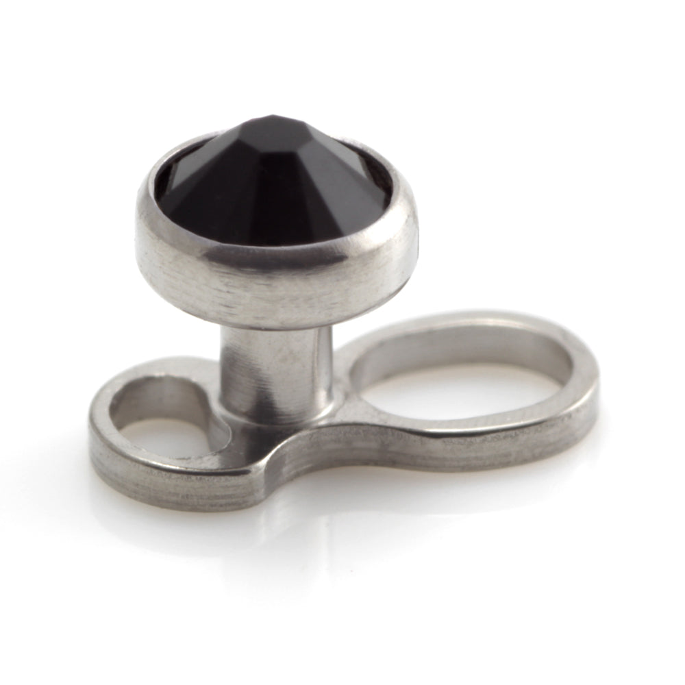 Titanium Internal Thread Micro Dermal Anchor with Gem Disk