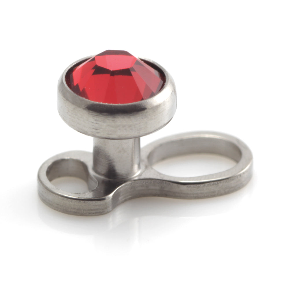 Titanium Internal Thread Micro Dermal Anchor with Gem Disk