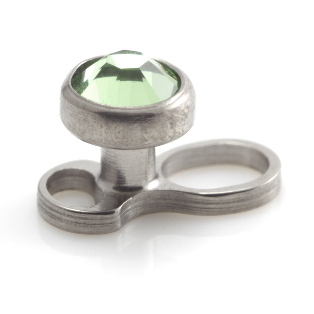 Titanium Internal Thread Micro Dermal Anchor with Gem Disk