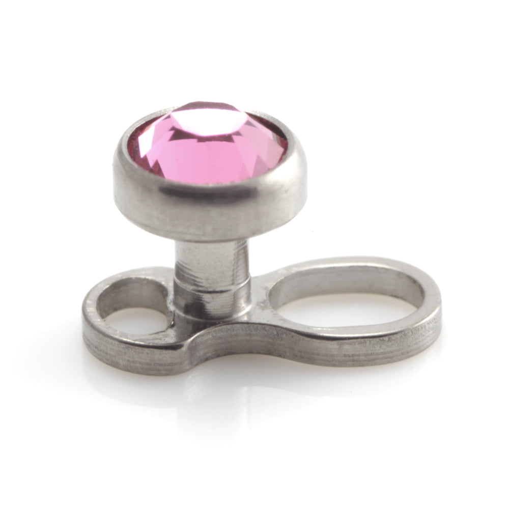 Titanium Internal Thread Micro Dermal Anchor with Gem Disk