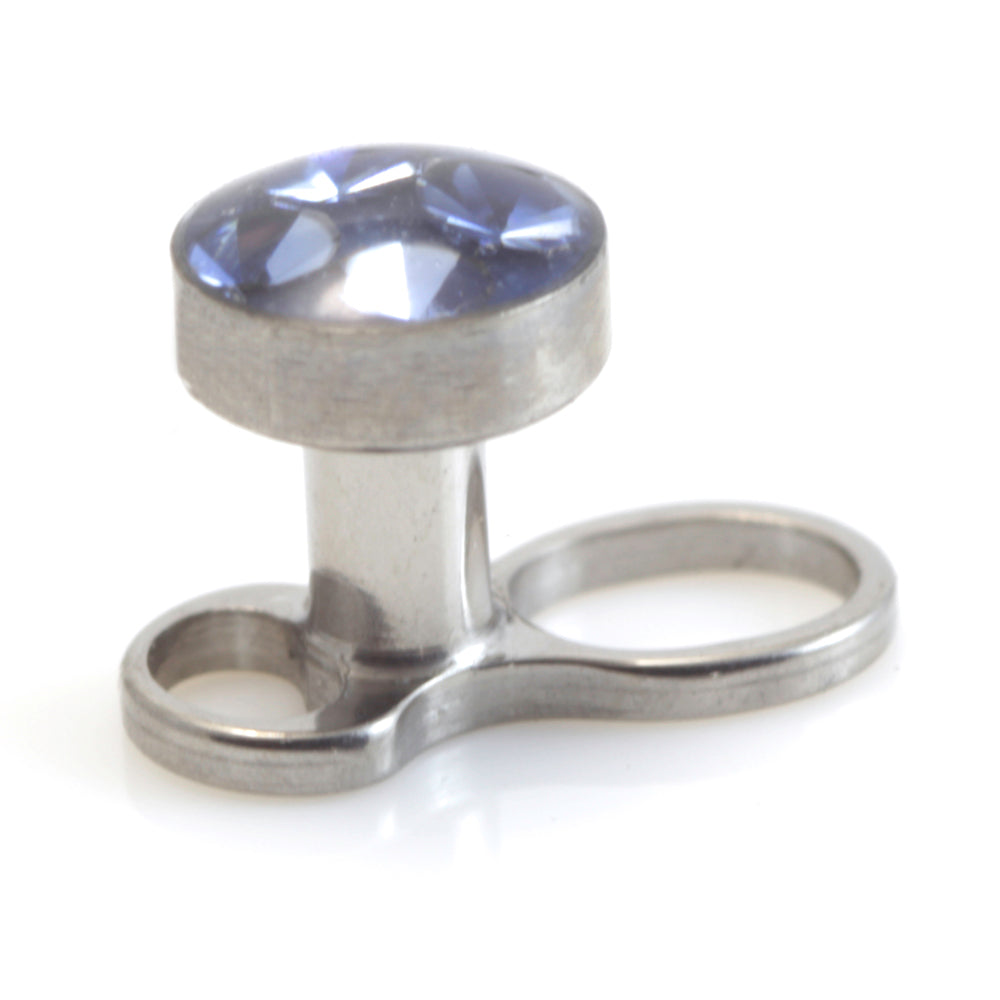 Titanium Internal Thread Micro Dermal Anchor with Multi Gem Disk