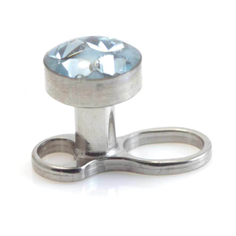 Titanium Internal Thread Micro Dermal Anchor with Multi Gem Disk