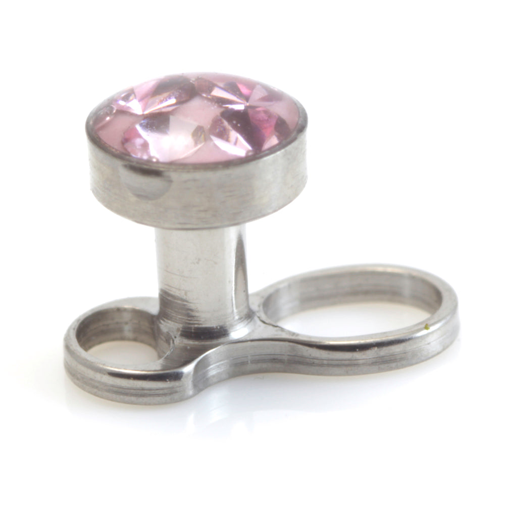 Titanium Internal Thread Micro Dermal Anchor with Multi Gem Disk