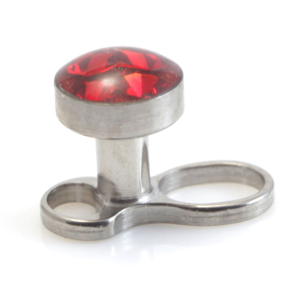 Titanium Internal Thread Micro Dermal Anchor with Multi Gem Disk