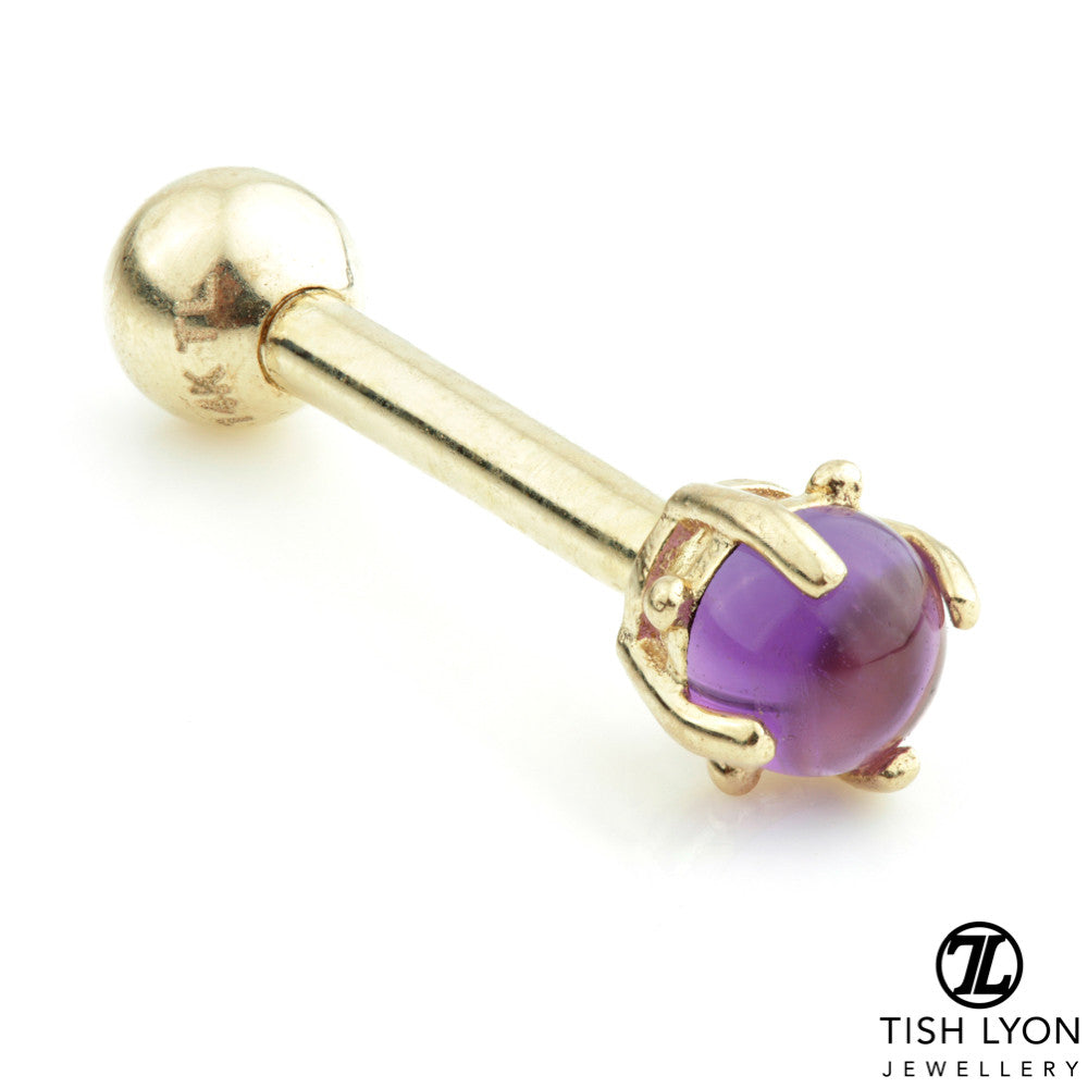 TL - 14ct Gold Amethyst Prong Microbar