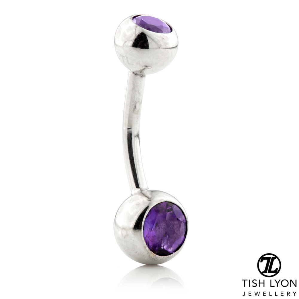 TL - 14ct Gold Amethyst Round Navel