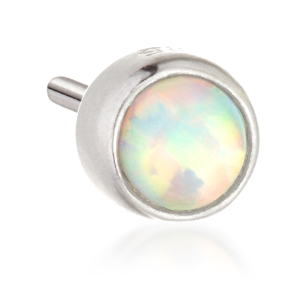 TL - 14ct Threadless Gold Bezel Set Opal Pin Attachment