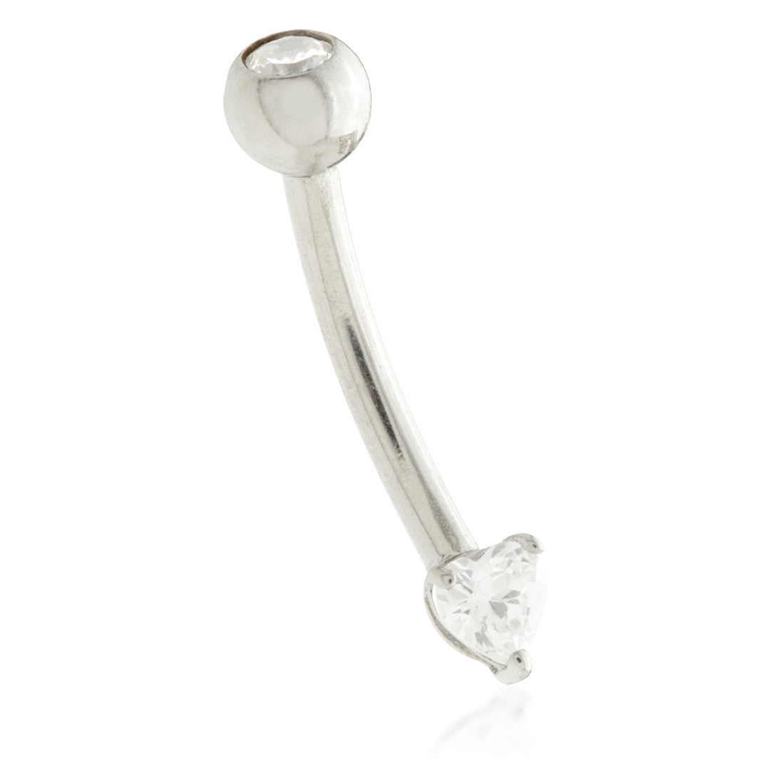 TL - 14ct Gold CZ Heart Rook Bar