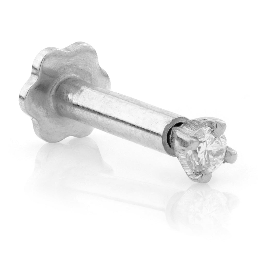 TL - 14ct Gold Diamond Solitaire Internal Labret