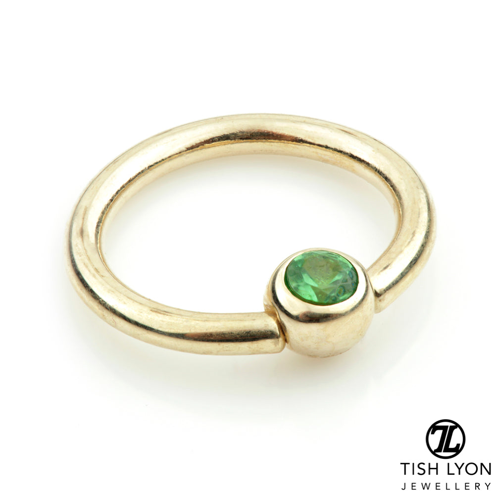 TL - 14ct Gold Emerald BCR - 1.2mm