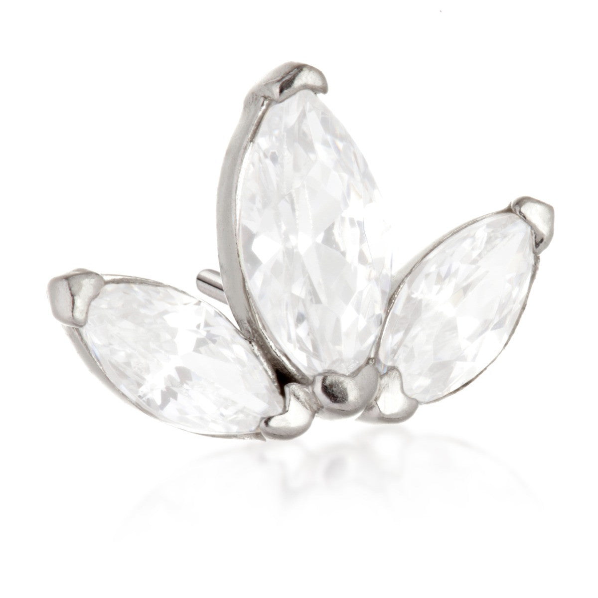 TL - 14ct Threadless Gold Fleur-De-Lis Gem Pin Attachment