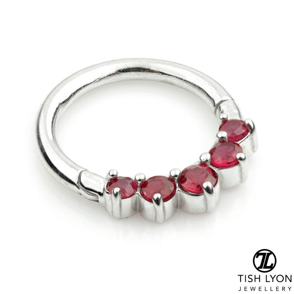 TL - 14ct Gold Front Facing Ruby Hinge Ring