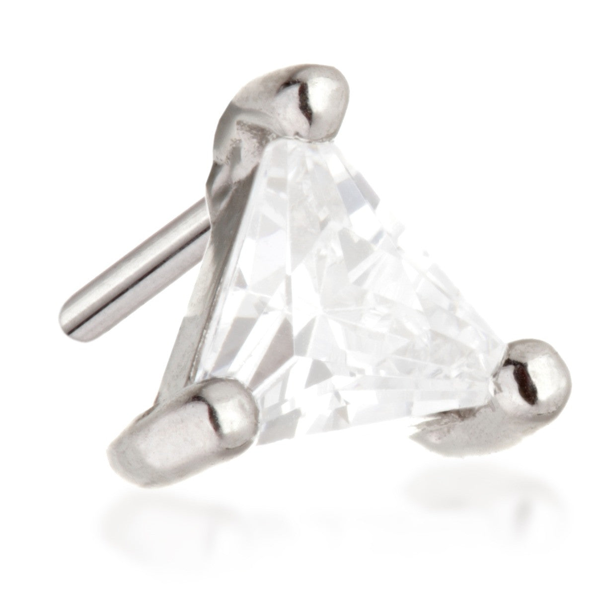 TL - 14ct Threadless Gold Gem Triangle Pin Attachment