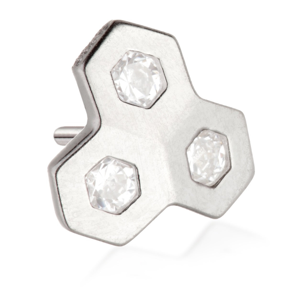 TL - 14ct Threadless Gold Honeycomb Gem Pin Attachment