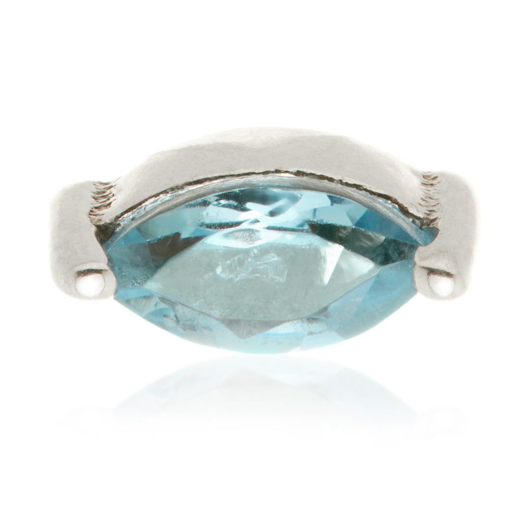 TL - 14ct Internal Gold Marquise London Blue Topaz Attachment