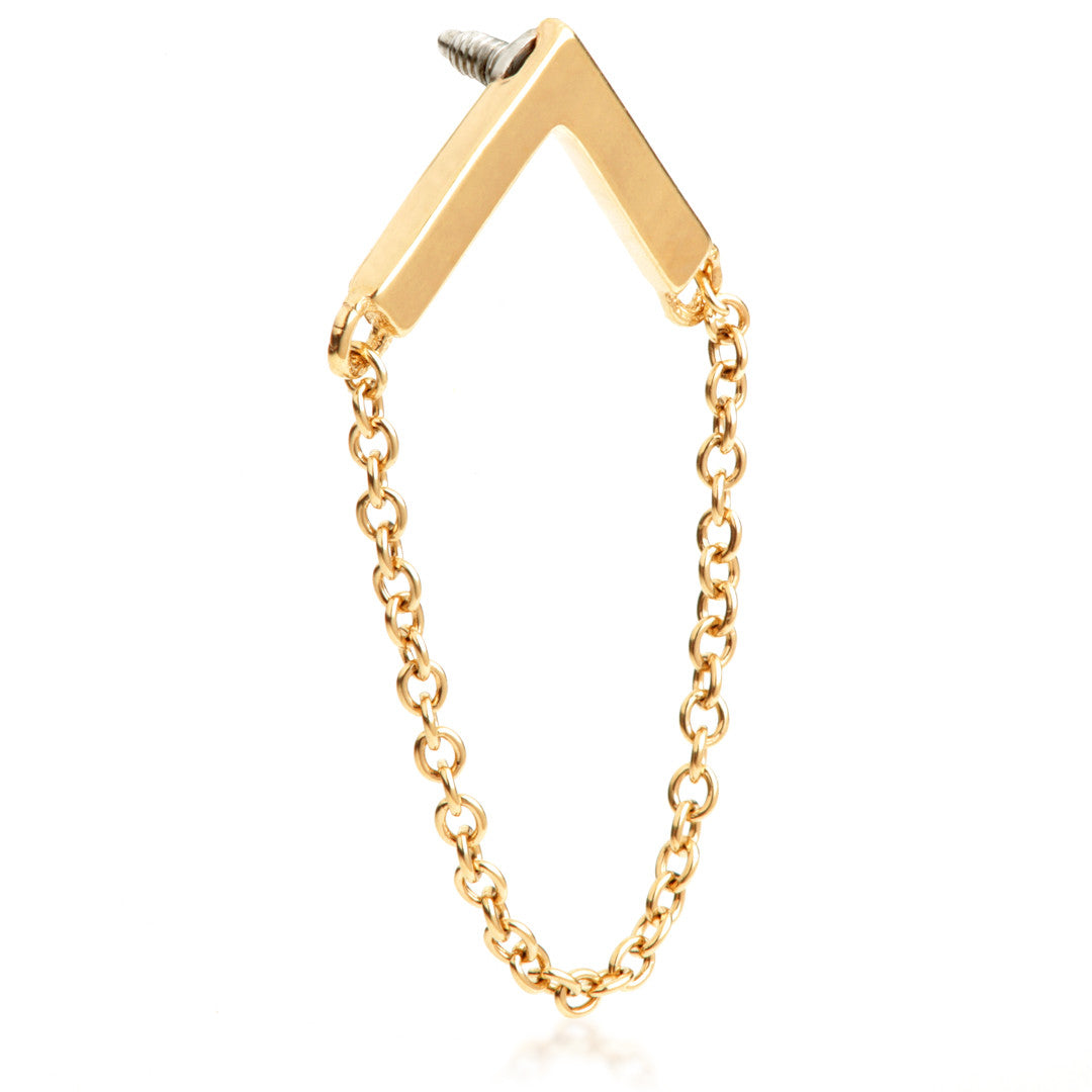 TL - 14ct Gold Internal V Hanging Chain Attachment
