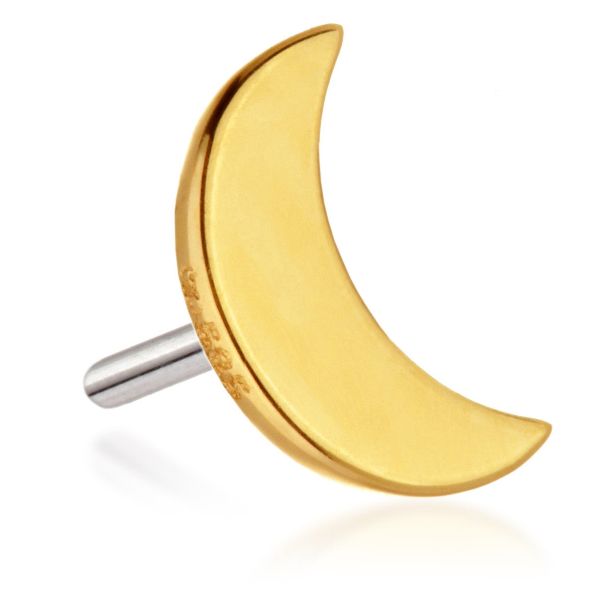 TL - 14ct Threadless Gold Moon Pin Attachment