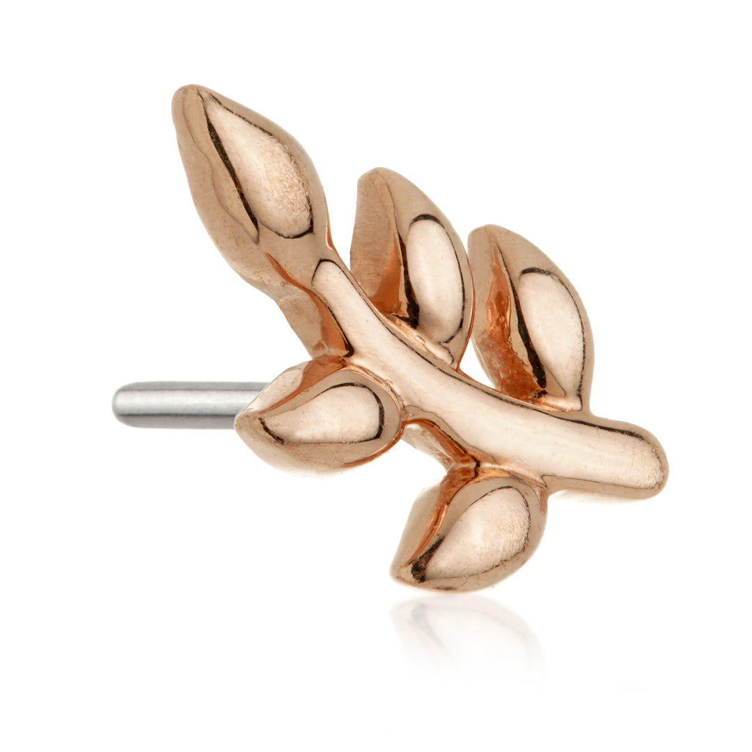 TL - 14ct Threadless Gold Leaf Pin Attachment