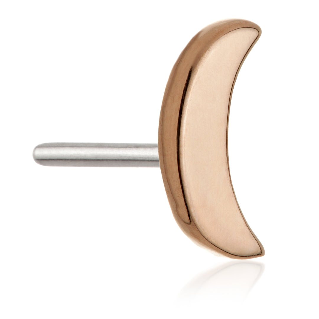 TL - 14ct Threadless Gold Moon Pin Attachment