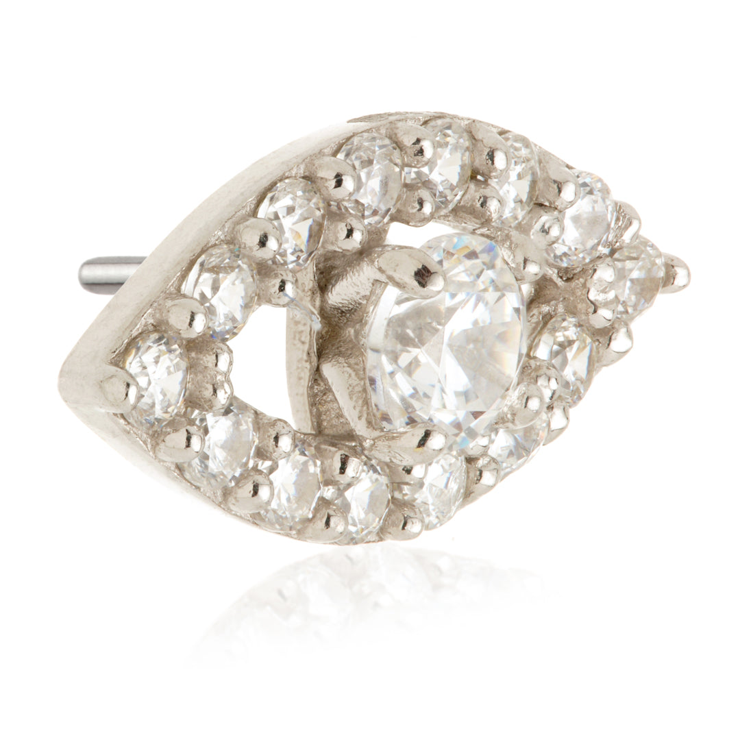 TL - 14ct Gold Threadless Pave Set Eye Attachment
