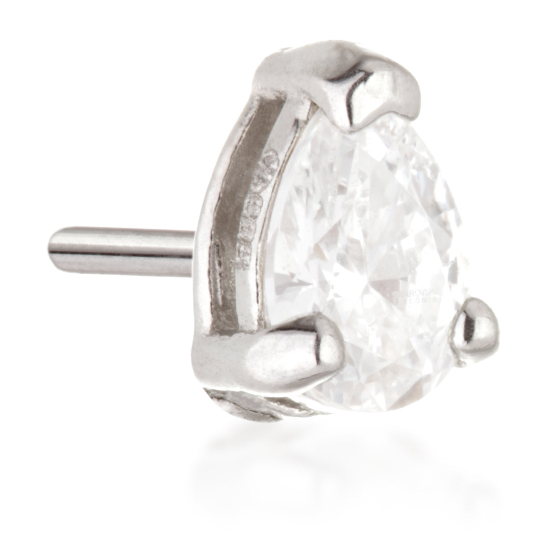 TL - 14ct Gold Threadless Teardrop Gem Pin Attachment