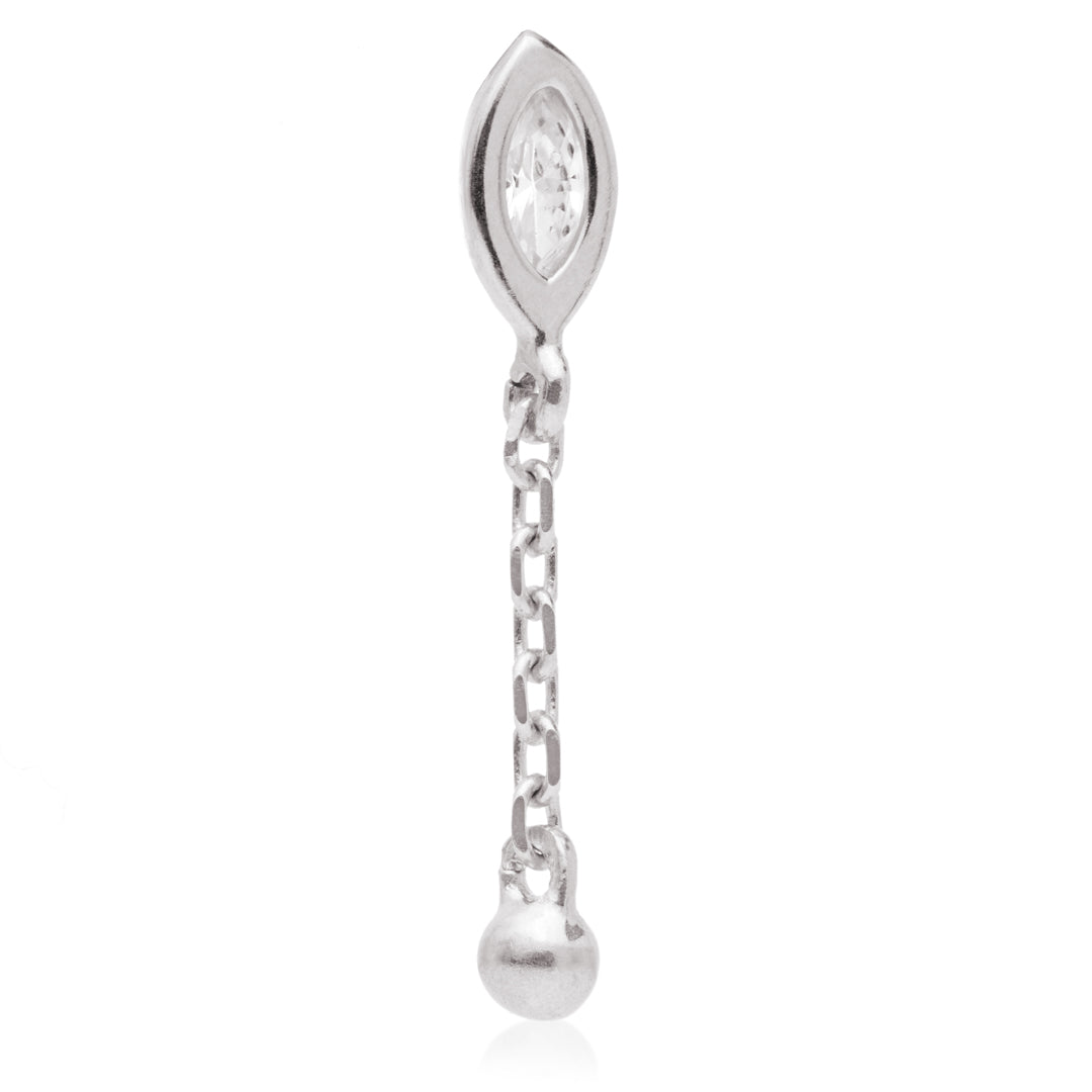 TL - 14ct Internal Jewelled Marquise & Ball Attachment
