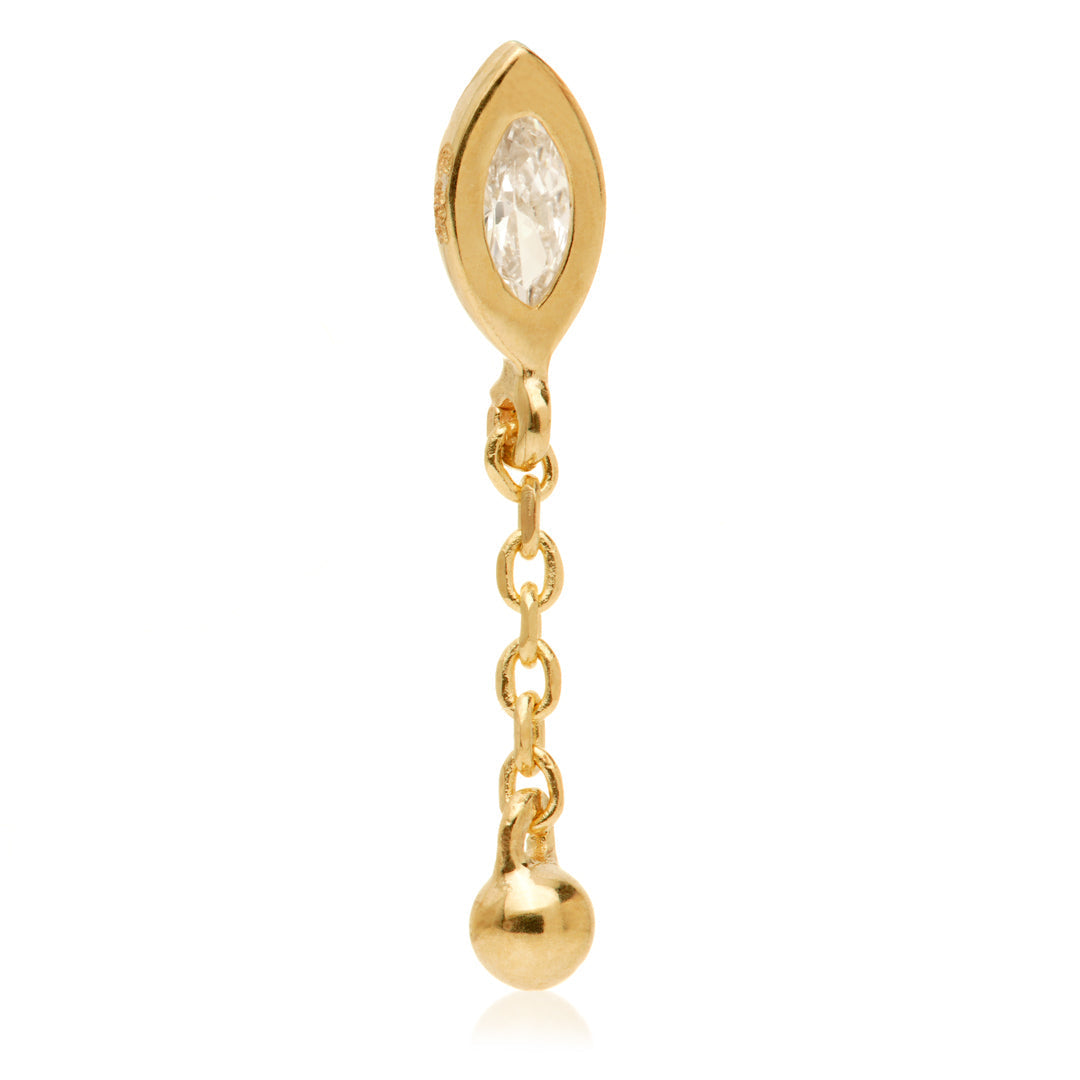 TL - 14ct Internal Jewelled Marquise & Ball Attachment