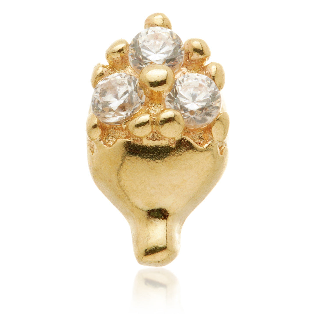 TL - 14ct Solid Gold Internal Jewelled Acorn Attachment