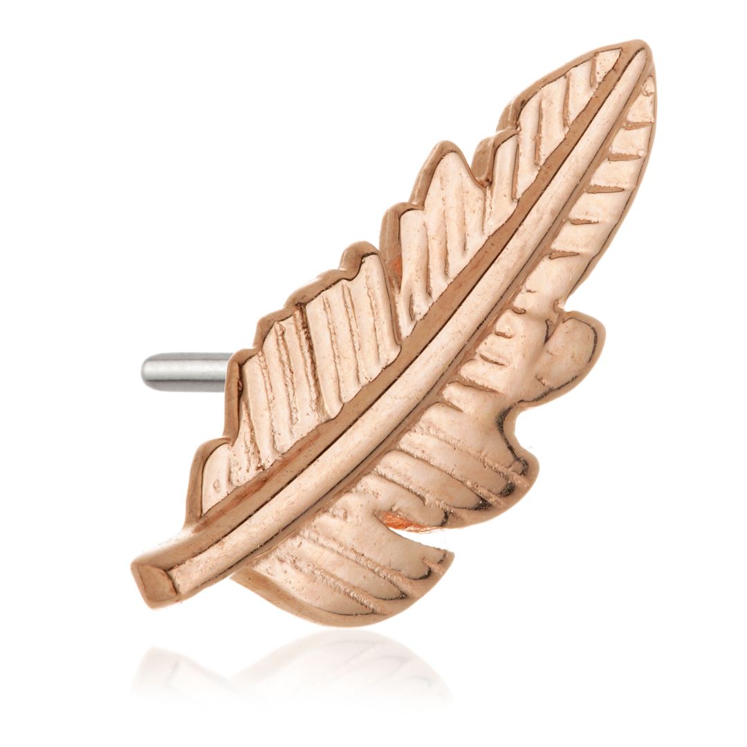 TL - 14ct Solid Gold Threadless Feather Attachment