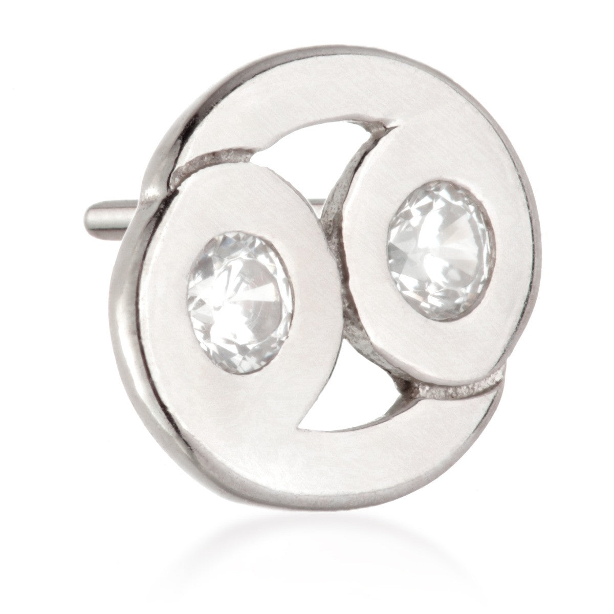 Cancer Threadless Jewelled Zodiac Pin Attachment