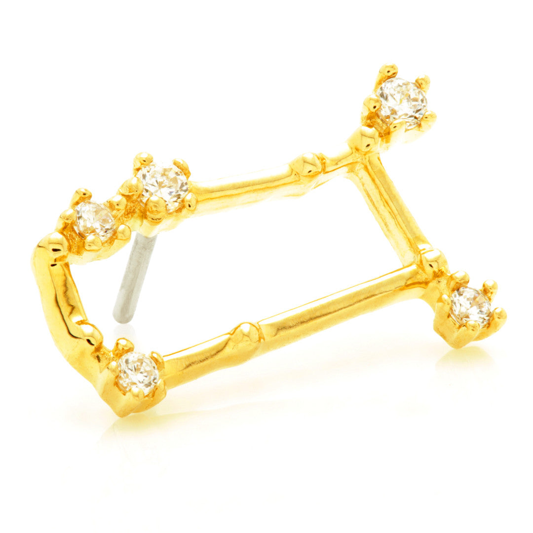 Gemini Threadless Jewelled Zodiac Constellation Pin Attachment