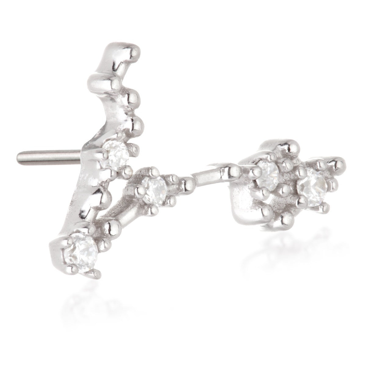 Pisces Threadless Jewelled Zodiac Constellation Pin Attachment