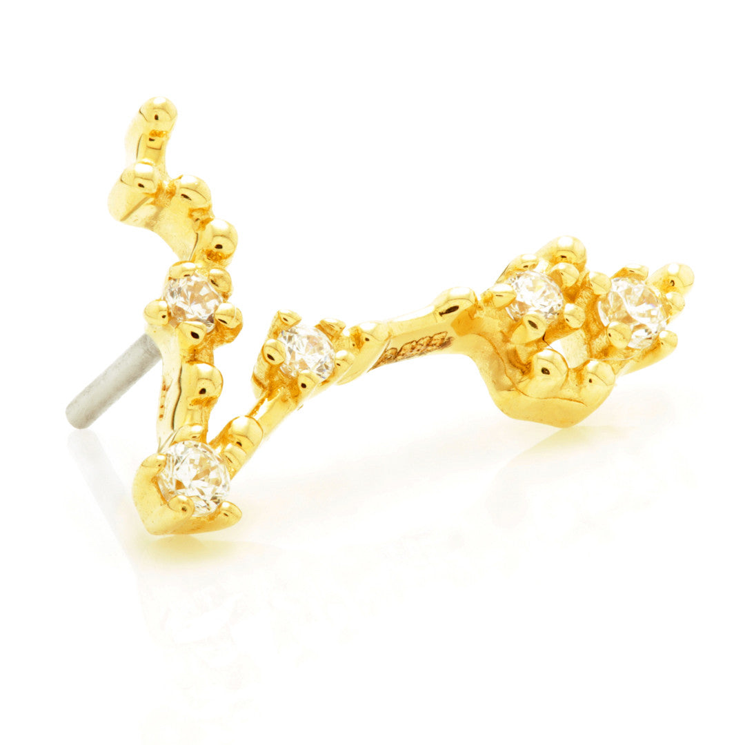 Pisces Threadless Jewelled Zodiac Constellation Pin Attachment