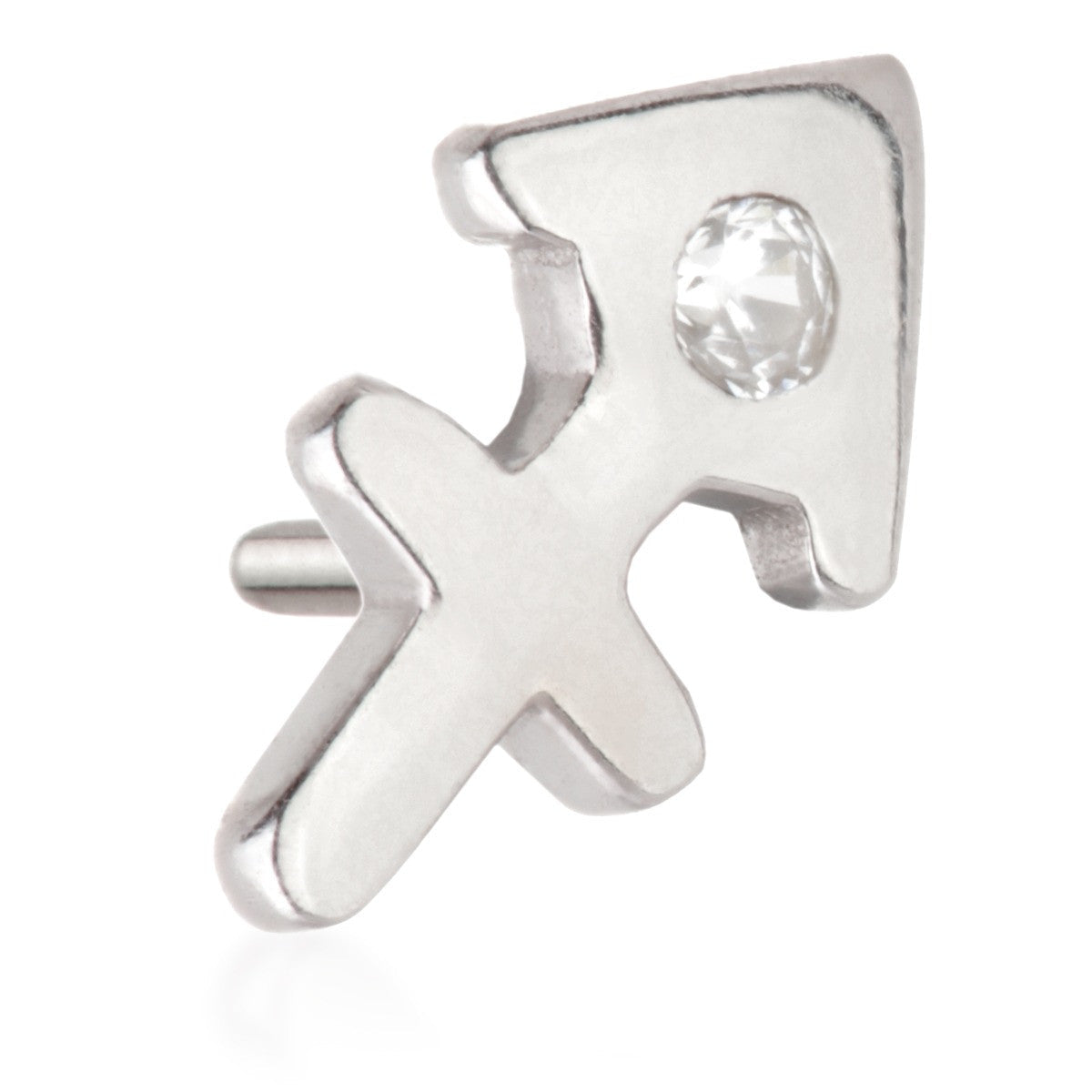 Sagittarius Threadless Jewelled Zodiac Pin Attachment