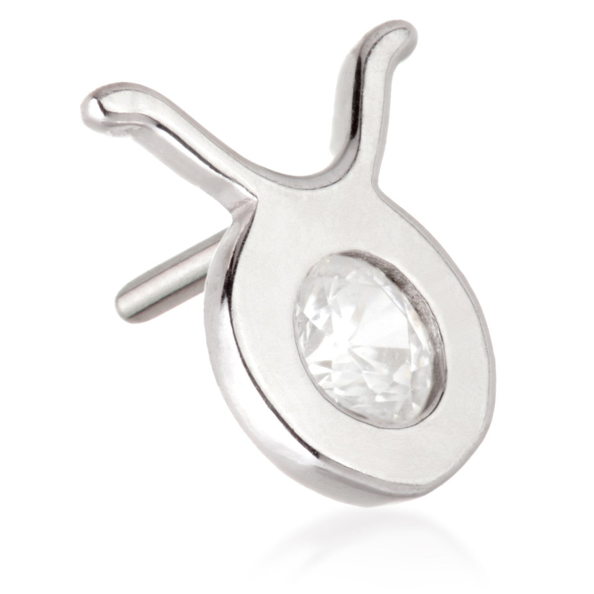 Taurus Threadless Jewelled Zodiac Pin Attachment