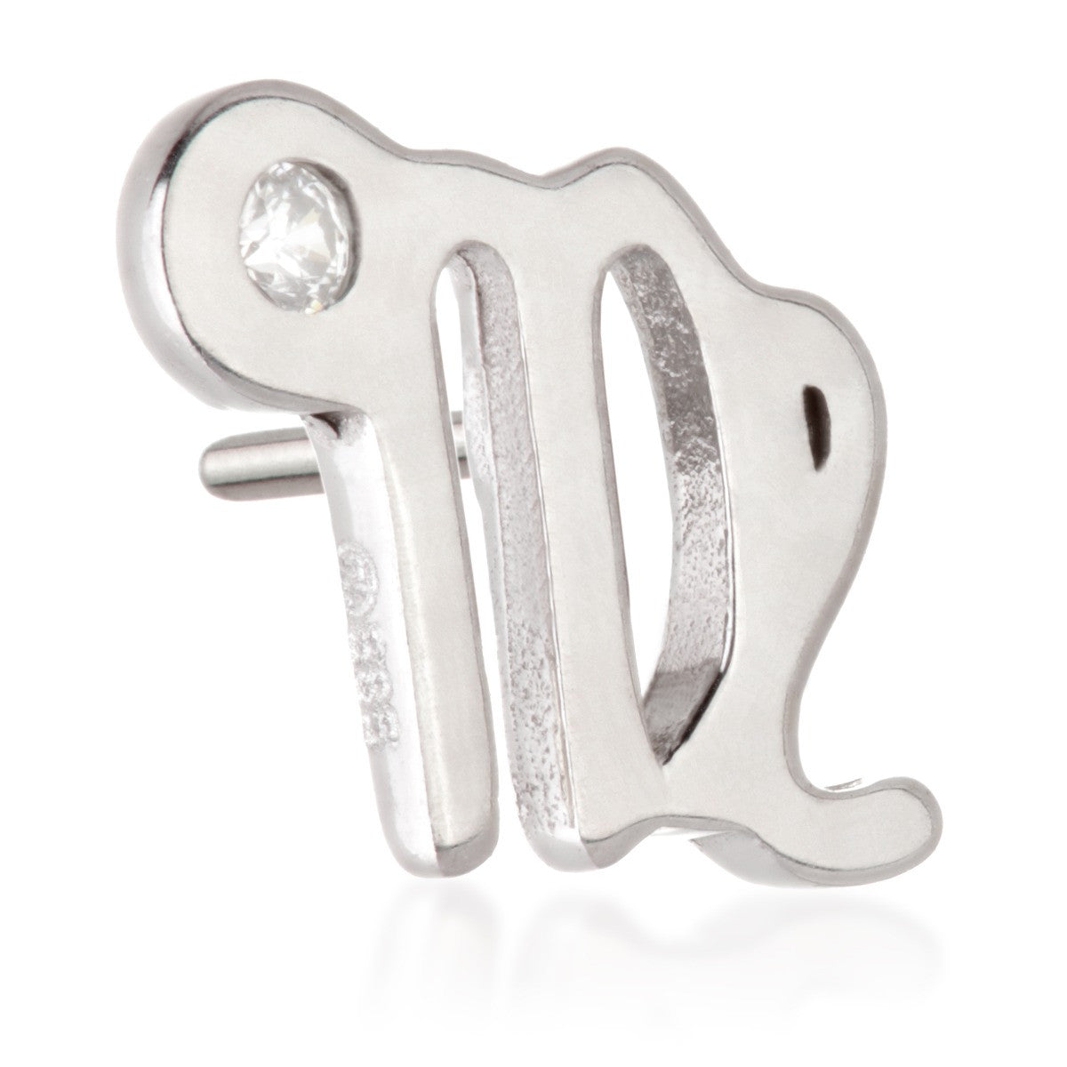Virgo Threadless Jewelled Zodiac Pin Attachment