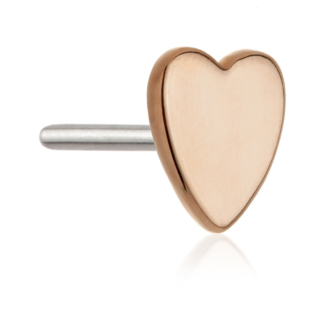 TL - 14ct Threadless Gold Heart Pin Attachment