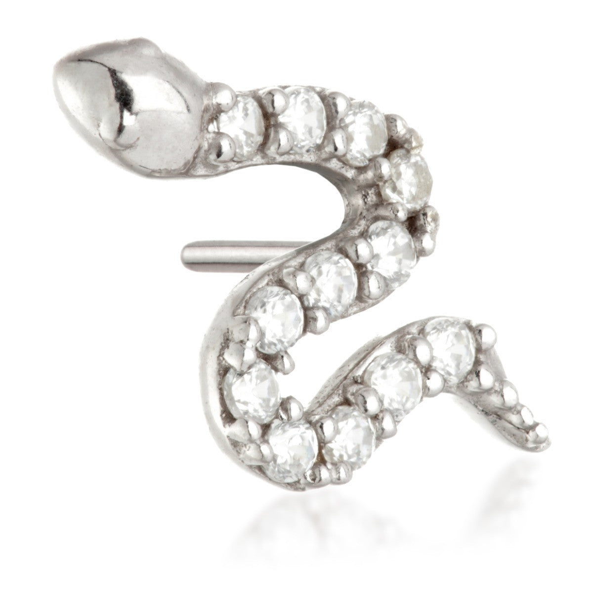 TL - 14ct Threadless Gold Jewelled Snake Pin Attachment